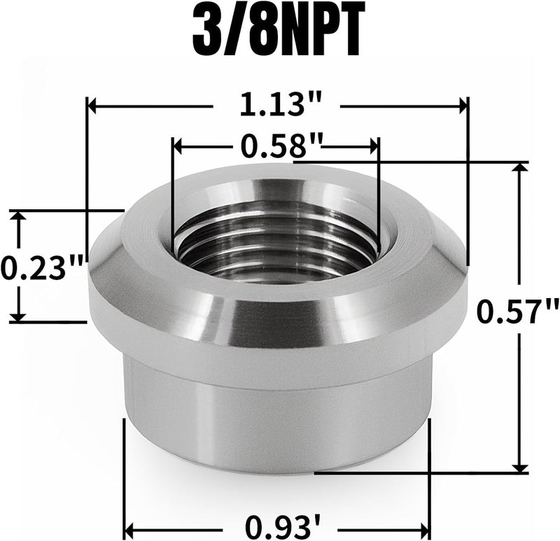 CNRAQR Aluminum 3/8" NPT Female Weld on Bung Weldable Fitting 4PCS - Image 2